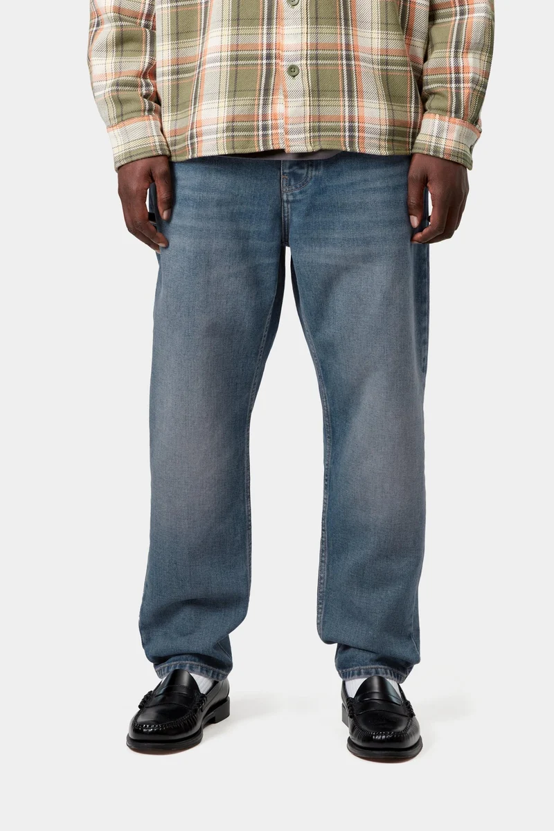 Carhartt WIP Herren Newel Hose | Dunkelblau, Used-Look