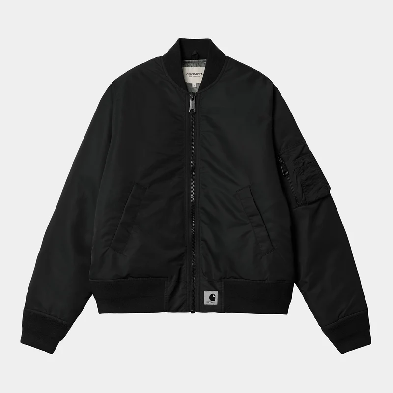 Carhartt WIP Olten Bomberjacke für Damen – Schwarz/Rauchgrün