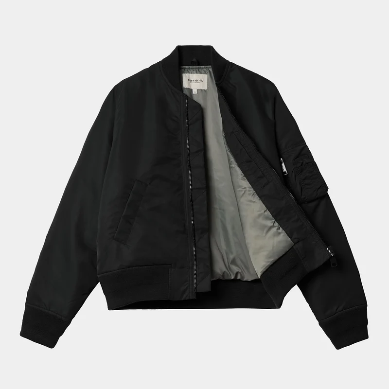 Carhartt WIP Olten Bomberjacke für Damen – Schwarz/Rauchgrün