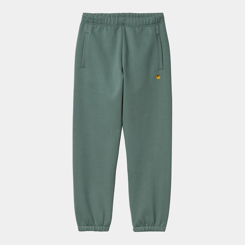 Carhartt WIP Herren Chase Jogginghose - Silber Kiefer / Gold