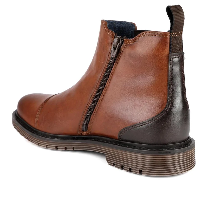 Bugatti Wide Fit Casual Heeled Chelsea Boots - BUG44503 / 329 641 - Cognac
