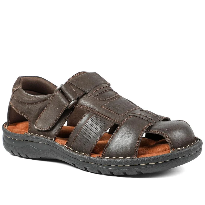 Leather Touch Fasten Fisherman Sandals - AATRA43005 / 328 928