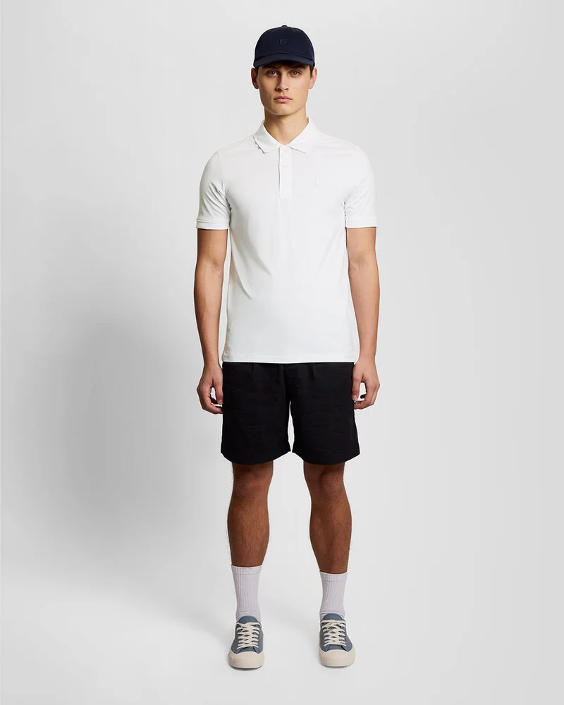 Lyle & Scott Herren-Poloshirt mit Abnähern an den Ärmelbündchen | Weiß