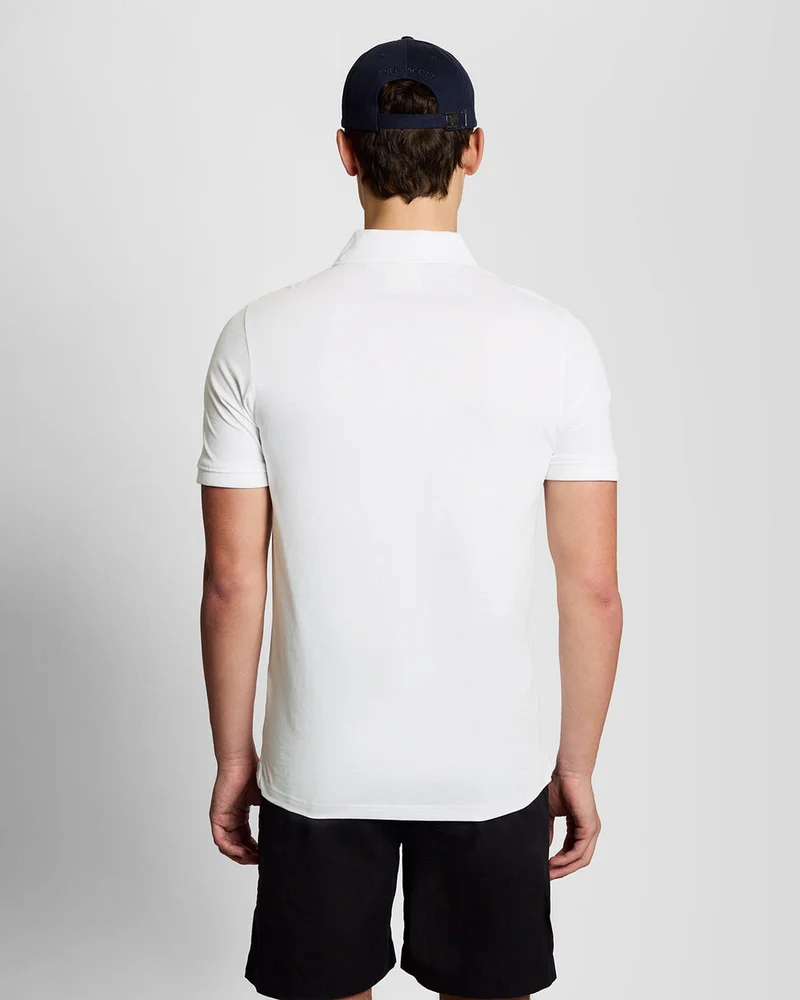 Lyle & Scott Herren-Poloshirt mit Abnähern an den Ärmelbündchen | Weiß