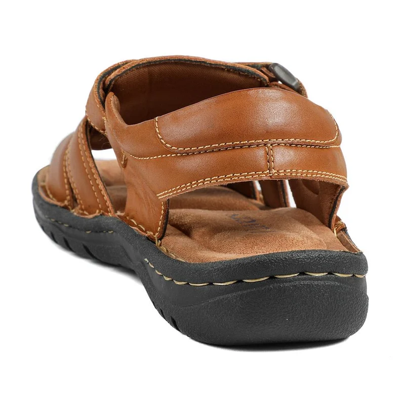 Leather Buckle Fastening Sandals - AATRA43007 / 328 941 - Tan
