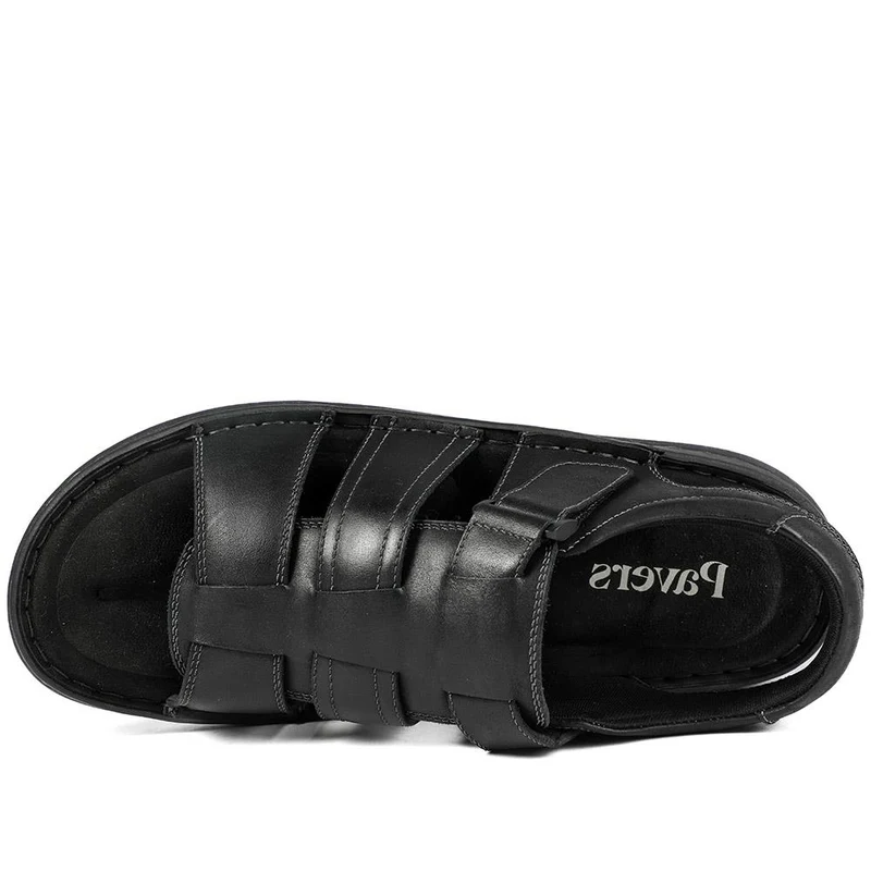 Leather Buckle Fastening Sandals - AATRA43007 / 328 941 - Black