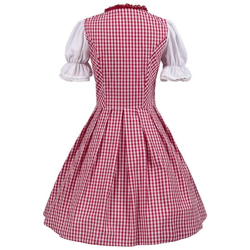 Dirndl Damen Klassisch Kariert Rot-Weiß - Mallela