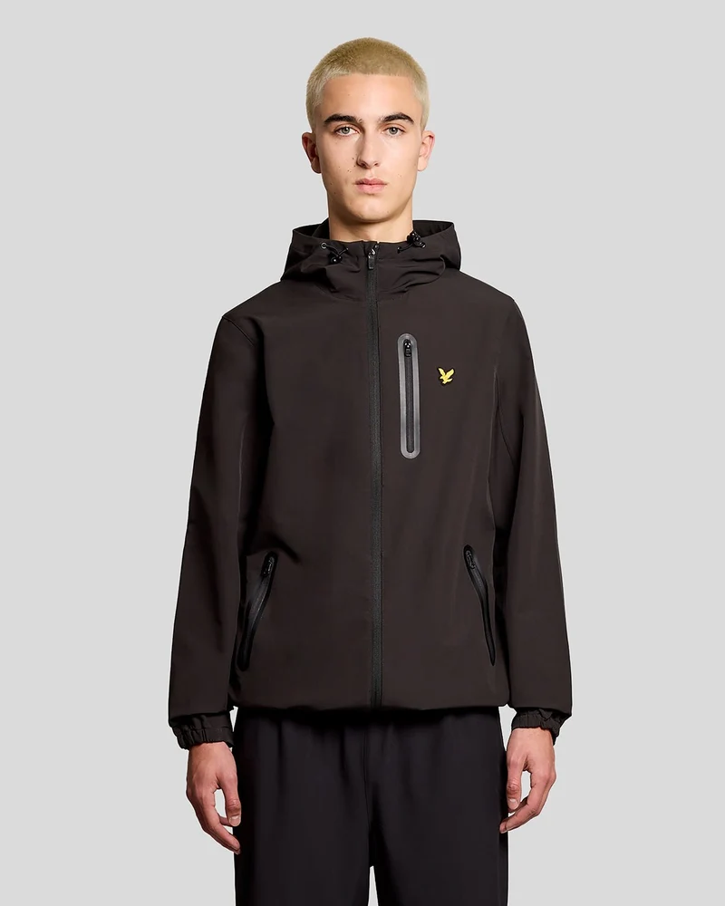 Lyle & Scott Sportliche Herrenjacke mit Kapuze, wasserabweisend | Tiefschwarz
