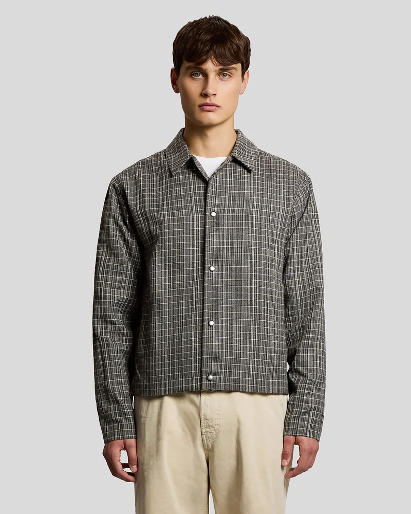 Lyle & Scott Leichtes Herren-Overshirt mit Karomuster | Lack