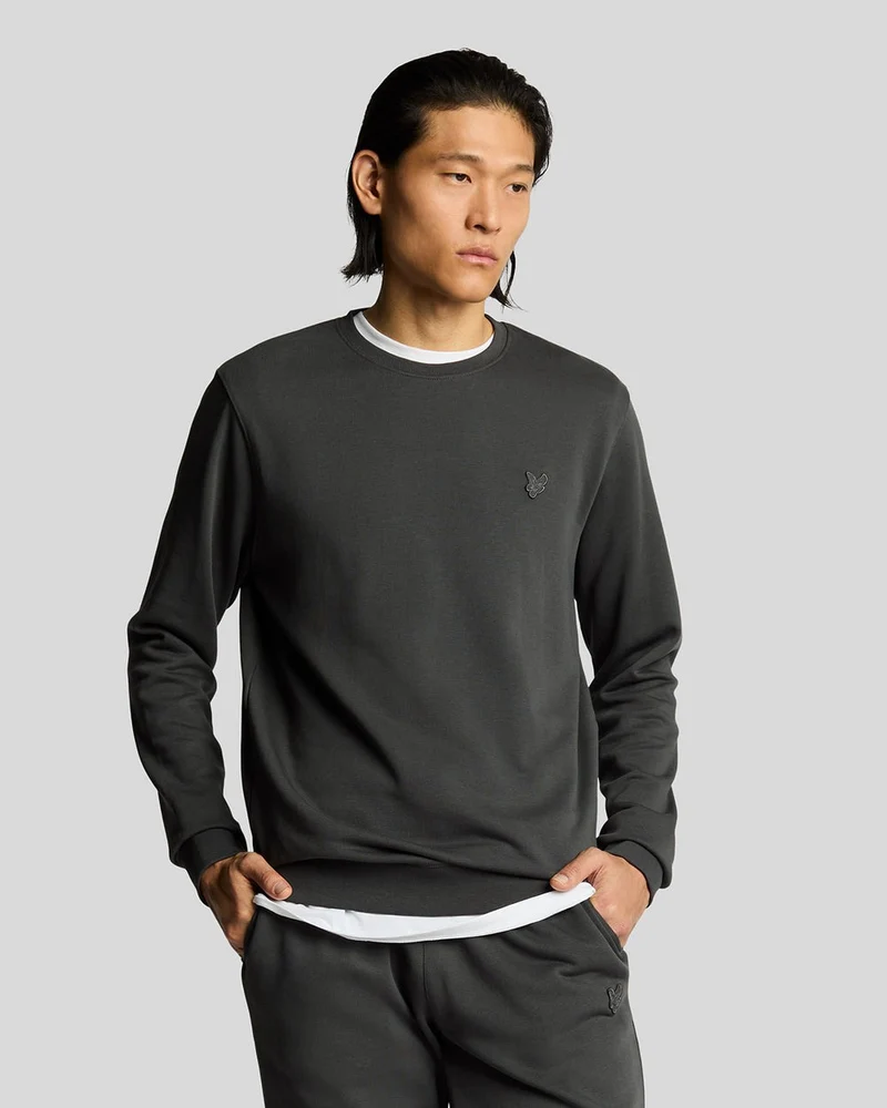 Lyle & Scott Herren-Sweatshirt aus superfeiner Baumwolle mit Rundhalsausschnitt | Anthrazit
