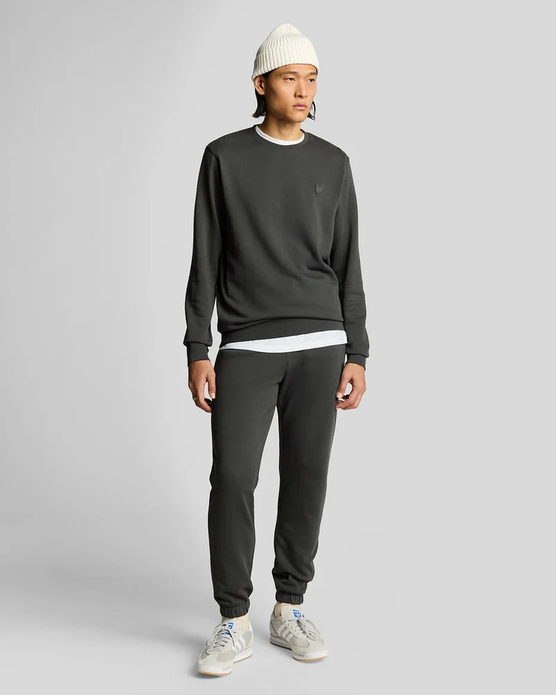 Lyle & Scott Herren-Sweatshirt aus superfeiner Baumwolle mit Rundhalsausschnitt | Anthrazit