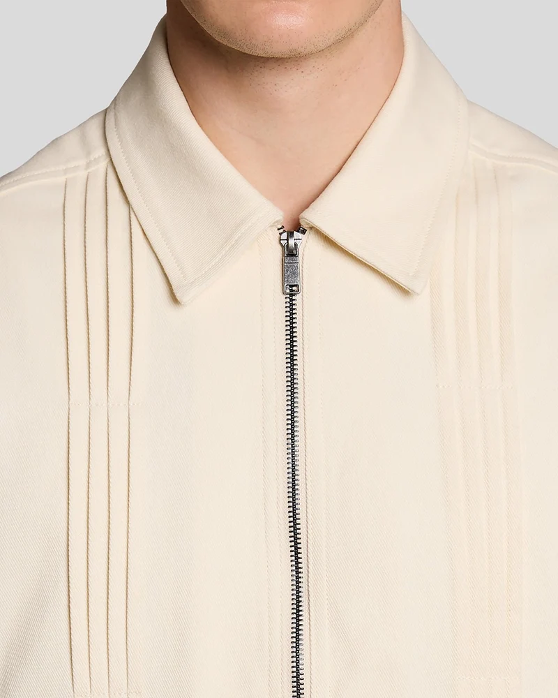 Lyle & Scott Herren-Jacke mit Ziernähten und Reißverschluss | Strahlendes Ecru