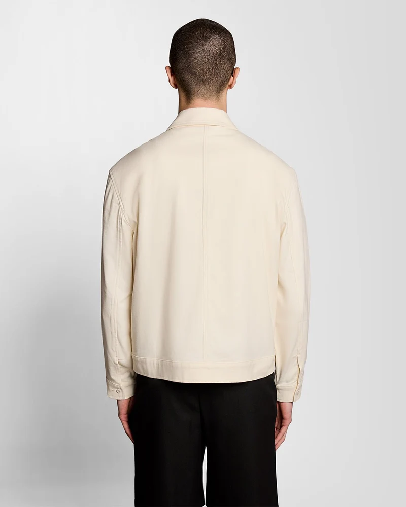 Lyle & Scott Herren-Jacke mit Ziernähten und Reißverschluss | Strahlendes Ecru