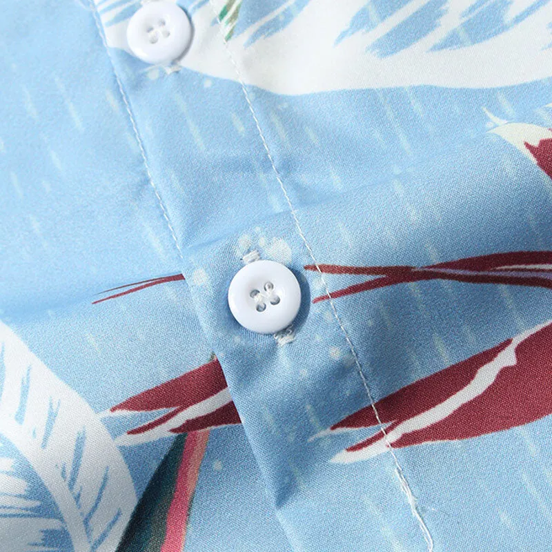 Bedrucktes Herren Kurzarmhemd mit Blumen Design