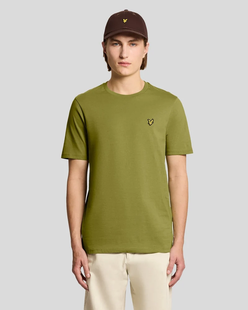 Lyle & Scott Herren-T-Shirt aus Baumwolle mit Rundhalsausschnitt | Strauchgrün