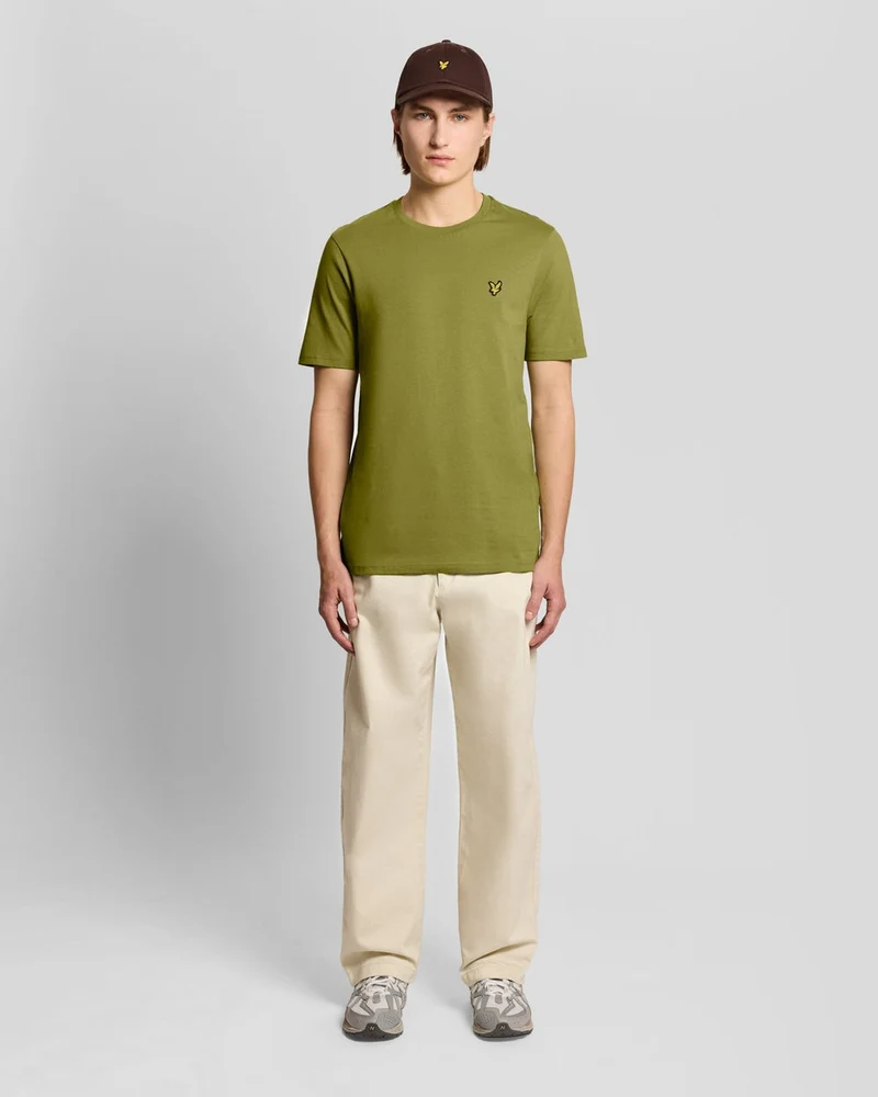 Lyle & Scott Herren-T-Shirt aus Baumwolle mit Rundhalsausschnitt | Strauchgrün