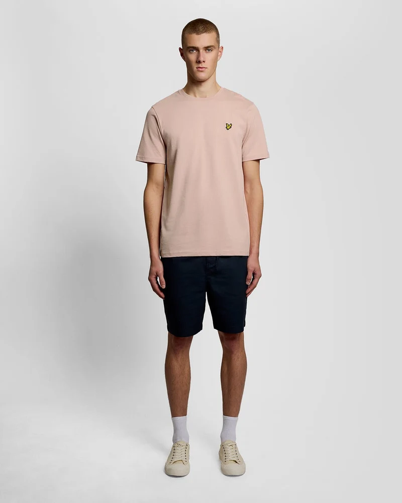 Lyle & Scott Herren-T-Shirt aus Baumwolle mit Rundhalsausschnitt | Rosa Grapefruit