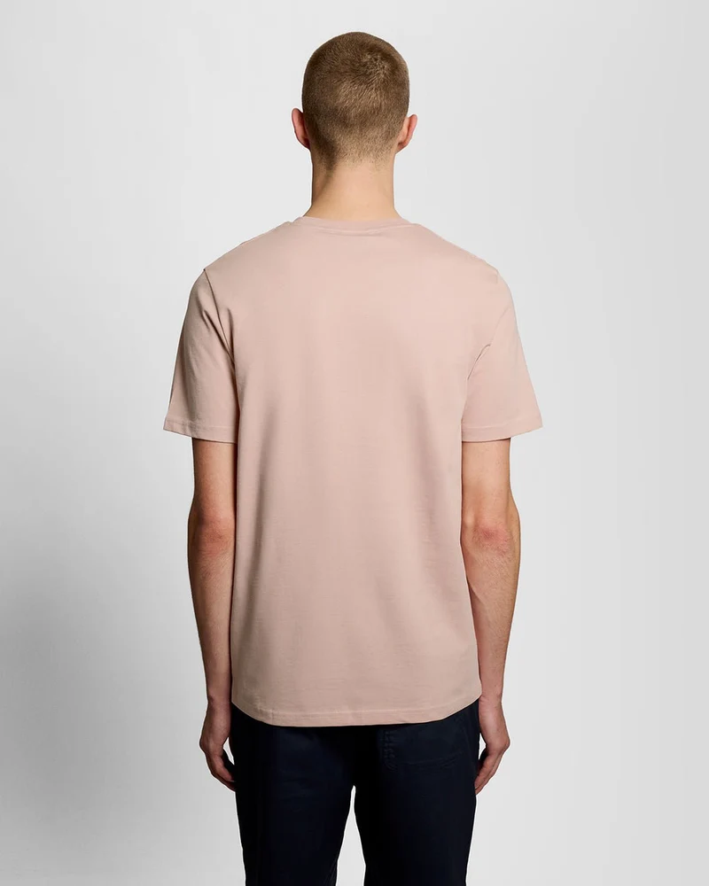 Lyle & Scott Herren-T-Shirt aus Baumwolle mit Rundhalsausschnitt | Rosa Grapefruit