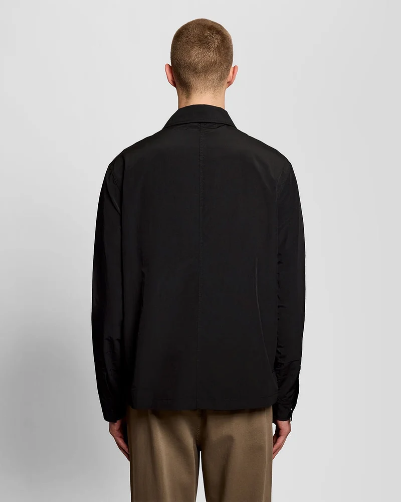 Lyle & Scott Leichtes Herren-Overshirt mit Utility-Tasche | Tiefschwarz