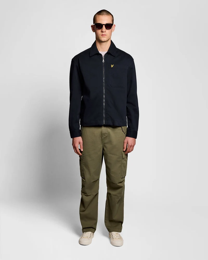 Lyle & Scott Leichtes Herren-Overshirt mit Enzymwaschung | Dunkelblau