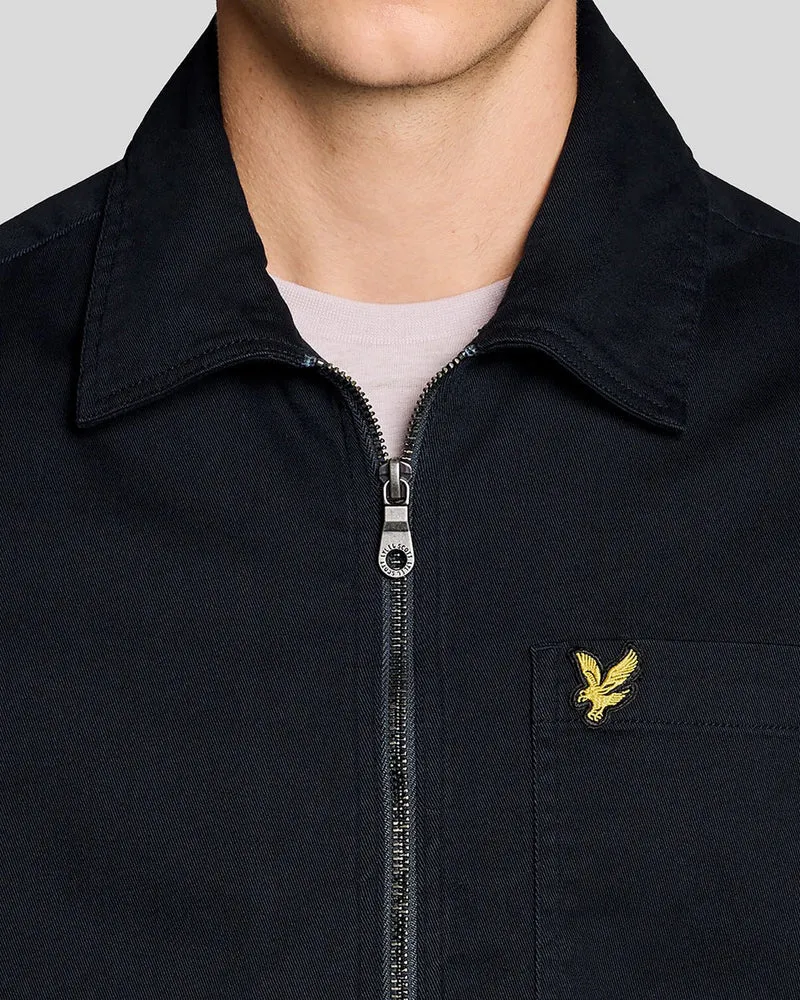 Lyle & Scott Leichtes Herren-Overshirt mit Enzymwaschung | Dunkelblau