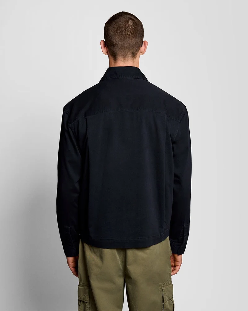 Lyle & Scott Leichtes Herren-Overshirt mit Enzymwaschung | Dunkelblau
