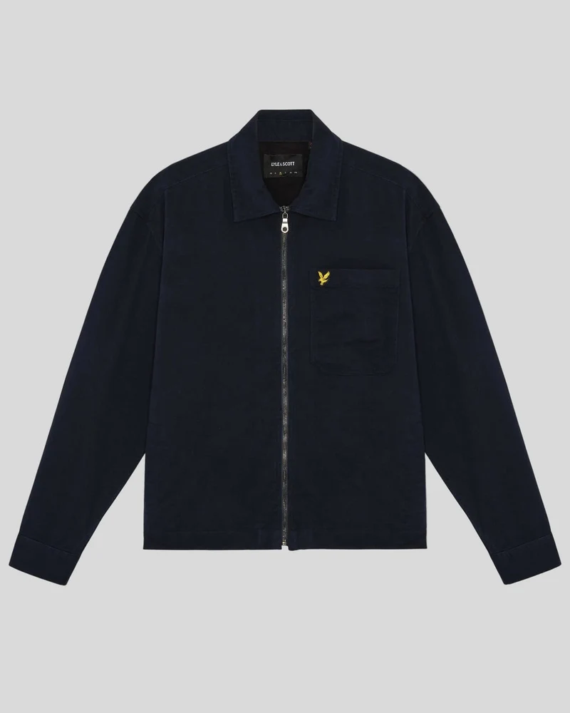 Lyle & Scott Leichtes Herren-Overshirt mit Enzymwaschung | Dunkelblau