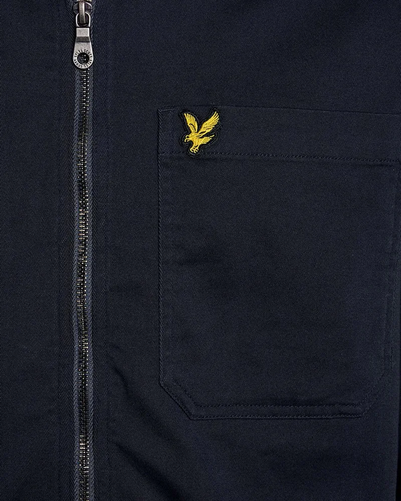 Lyle & Scott Leichtes Herren-Overshirt mit Enzymwaschung | Dunkelblau