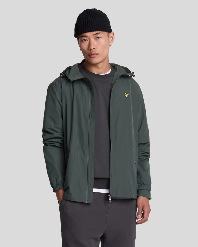 Lyle & Scott Herren-Kapuzenjacke, wasserabweisend | Gunmetal