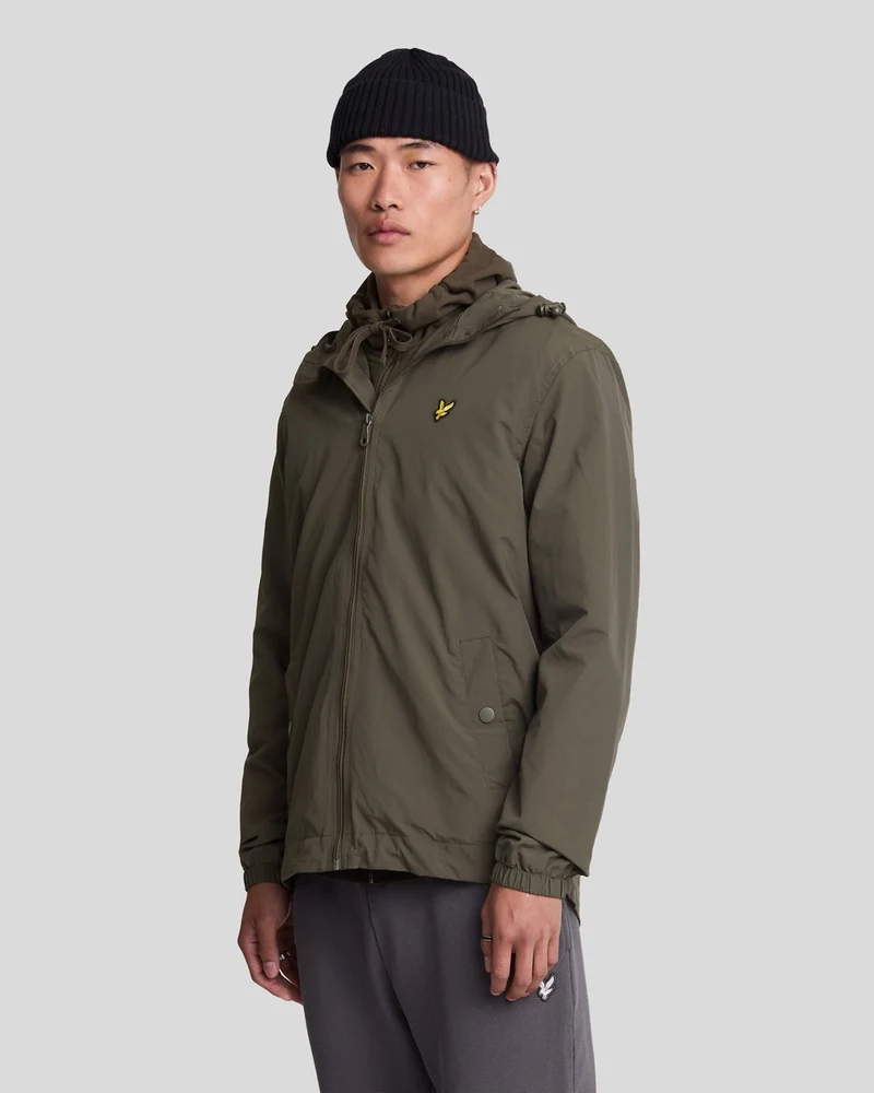 Lyle & Scott Herren-Kapuzenjacke, wasserabweisend | Olivgrün