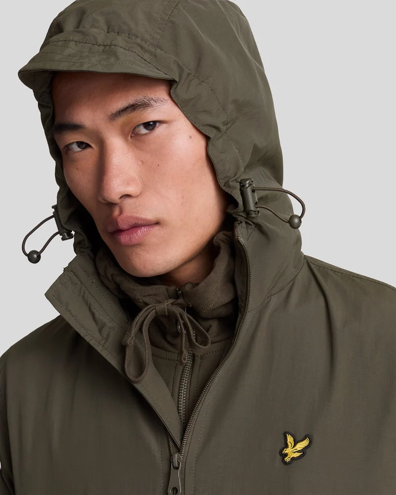 Lyle & Scott Herren-Kapuzenjacke, wasserabweisend | Olivgrün