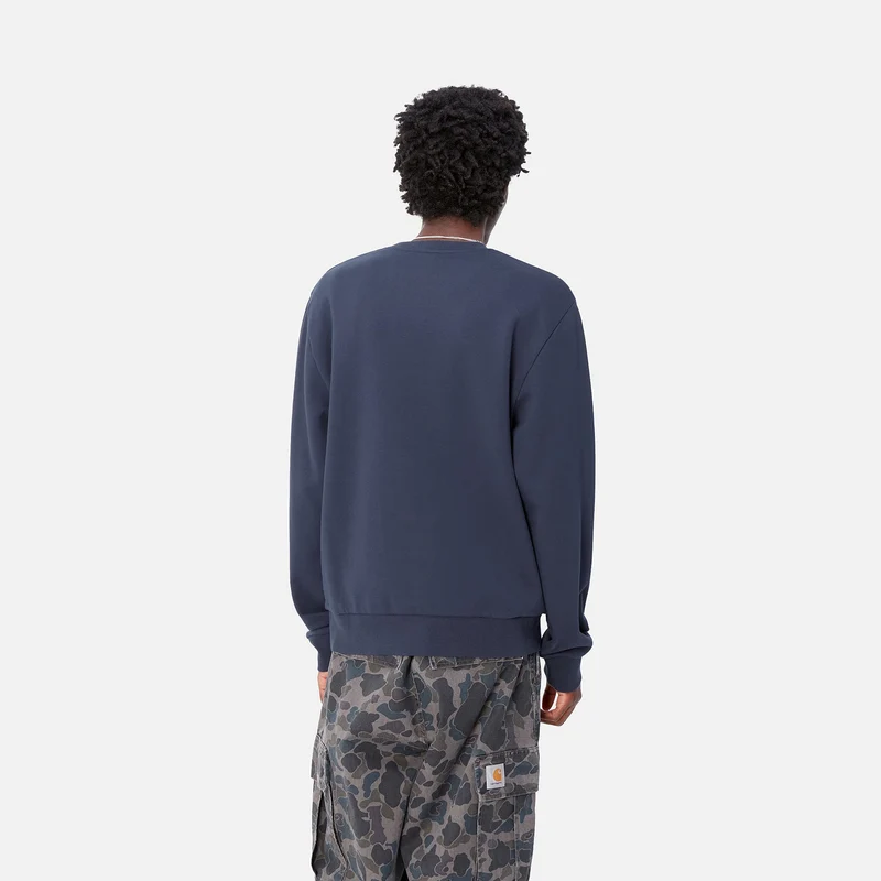 Carhartt WIP Sweat-Top mit aufgesticktem Schriftzug für Herren - Air Force Blau