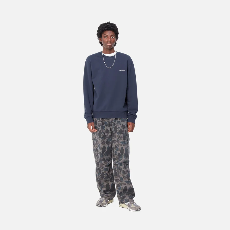 Carhartt WIP Sweat-Top mit aufgesticktem Schriftzug für Herren - Air Force Blau