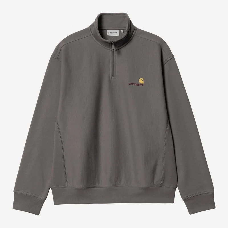 Carhartt WIP Herren Halb-Zip-Reißverschluss American Script Sweatshirt | Porphyr