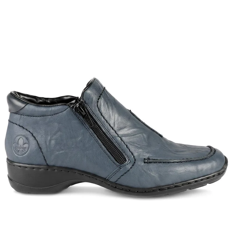 Rieker Leather Zip Close Ankle Boots - RKR44512 / 329 721 - Blue