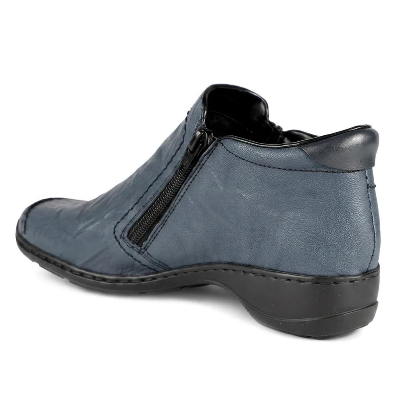 Rieker Leather Zip Close Ankle Boots - RKR44512 / 329 721 - Blue