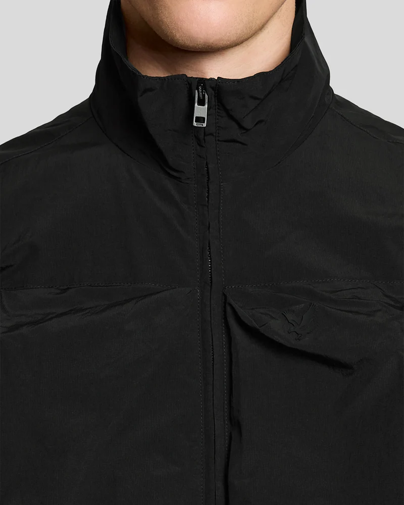 Lyle & Scott Leichte Herrenweste aus Ripstop-Gewebe | Tiefschwarz