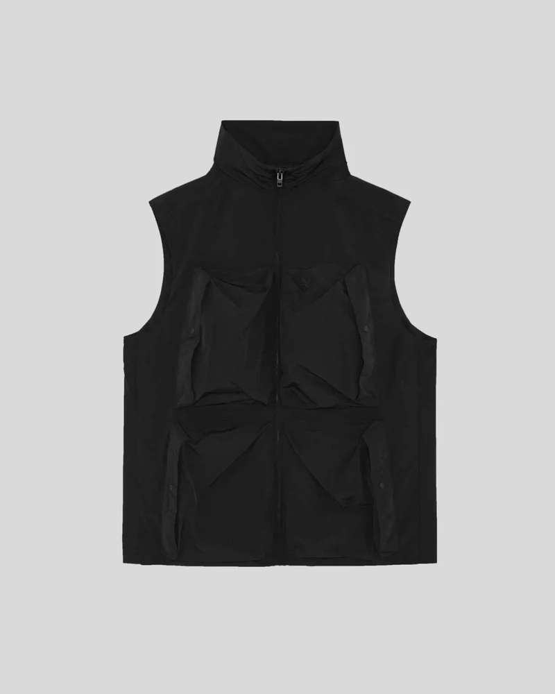 Lyle & Scott Leichte Herrenweste aus Ripstop-Gewebe | Tiefschwarz