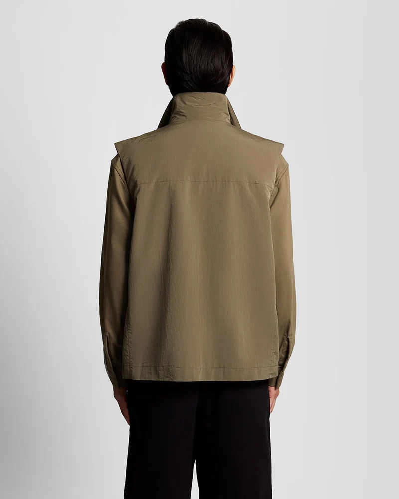 Lyle & Scott Leichte Herrenweste aus Ripstop-Gewebe | Khaki-Asch