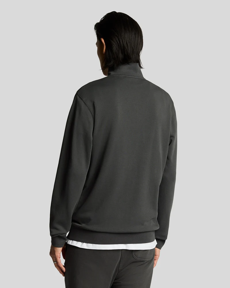 Lyle & Scott Herren-Sweatshirt mit Viertelreißverschluss aus feinster Baumwolle | Gunmetal