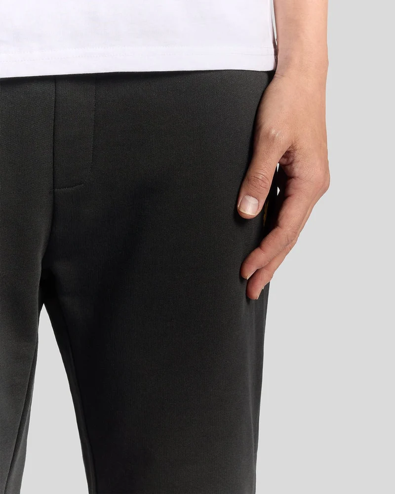 Lyle & Scott Herren-Jogginghose aus Baumwolle mit geradem Bein | Tiefschwarz