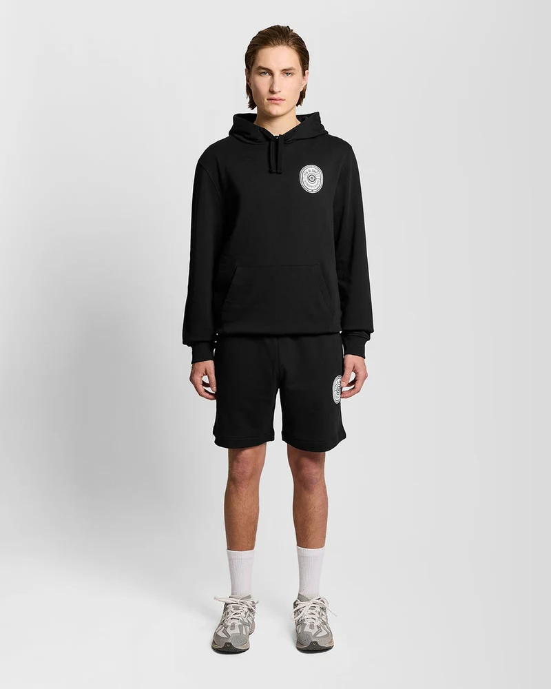 Lyle & Scott Herren-Hoodie aus Baumwolle mit Grafikprint | Tiefschwarz