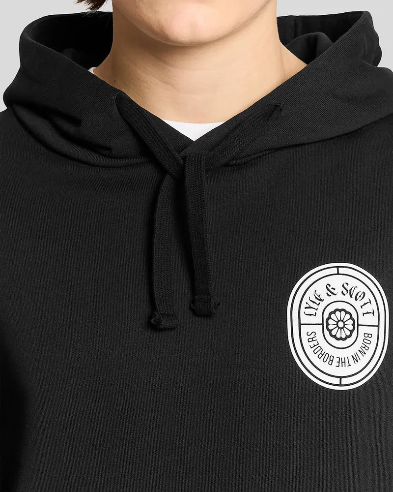Lyle & Scott Herren-Hoodie aus Baumwolle mit Grafikprint | Tiefschwarz