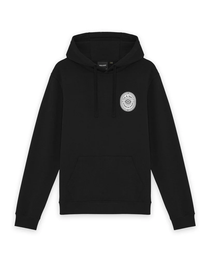 Lyle & Scott Herren-Hoodie aus Baumwolle mit Grafikprint | Tiefschwarz