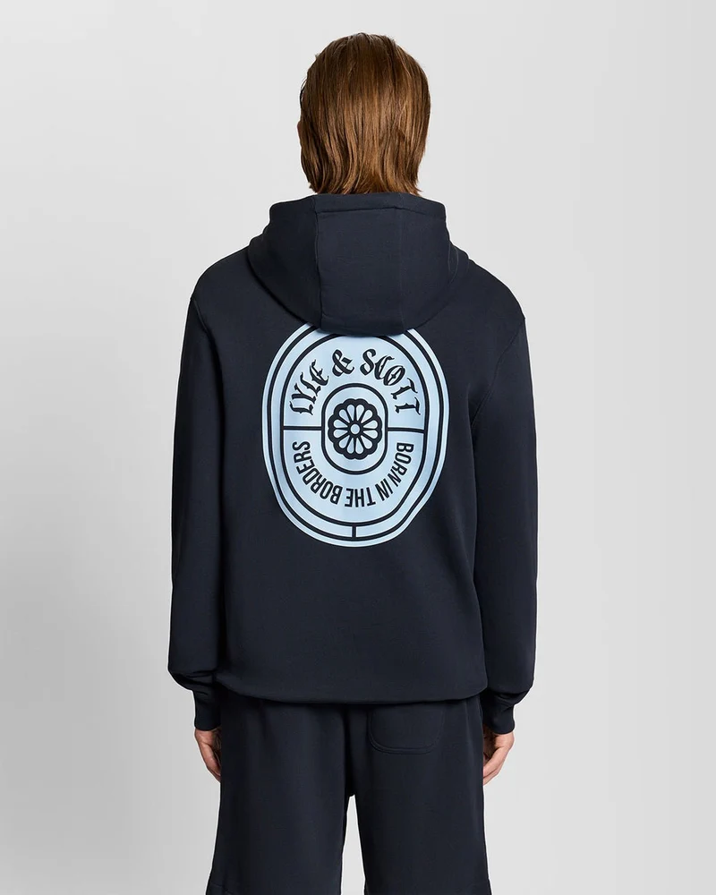 Lyle & Scott Herren-Hoodie aus Baumwolle mit Grafikprint | Dunkelblau