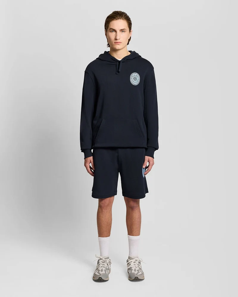 Lyle & Scott Herren-Hoodie aus Baumwolle mit Grafikprint | Dunkelblau