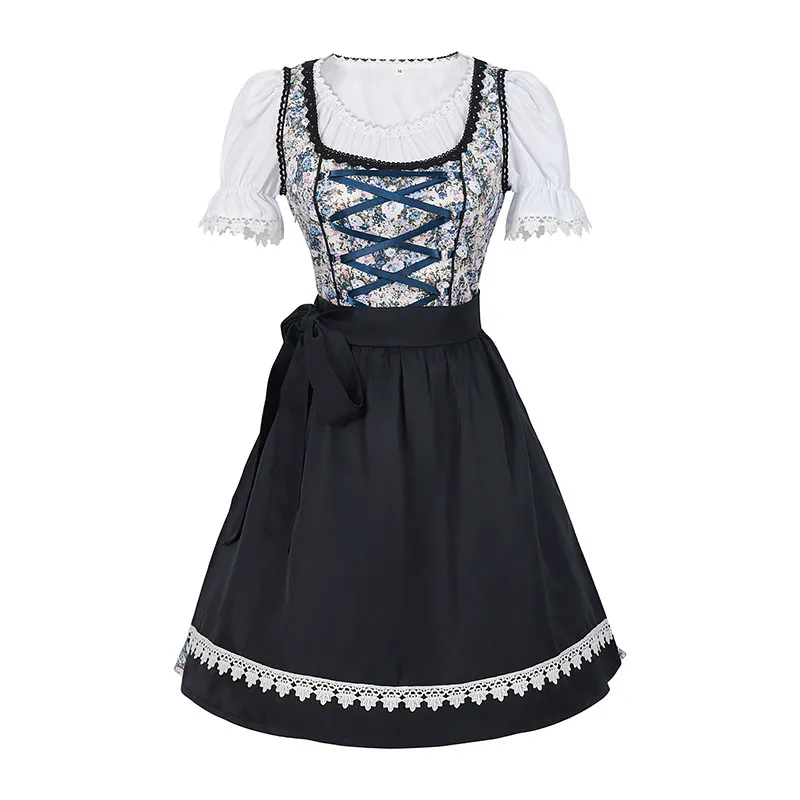 Damen Moderne Blau Oktoberfest Dirndl Kleid - Annemarie