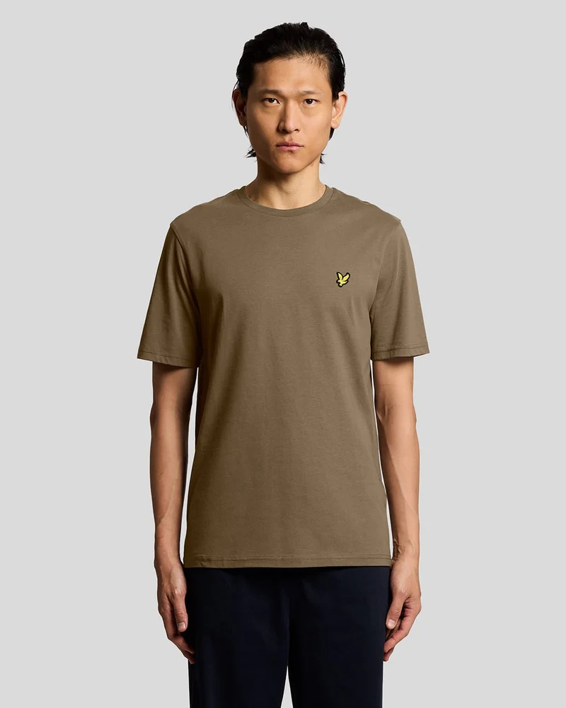 Lyle & Scott Herren-T-Shirt aus Baumwolle mit Rundhalsausschnitt | Khaki-Aschgrau