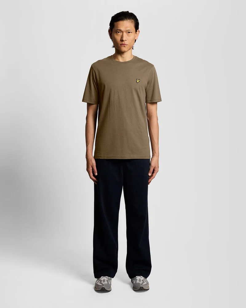 Lyle & Scott Herren-T-Shirt aus Baumwolle mit Rundhalsausschnitt | Khaki-Aschgrau