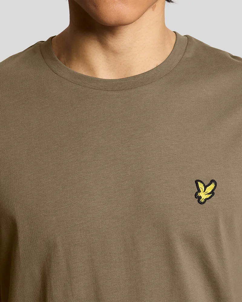 Lyle & Scott Herren-T-Shirt aus Baumwolle mit Rundhalsausschnitt | Khaki-Aschgrau